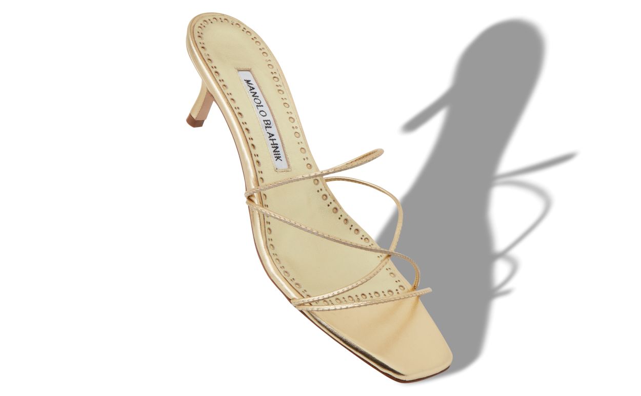Gold-Nappa-Leder-Sandalen mit offener Zehe