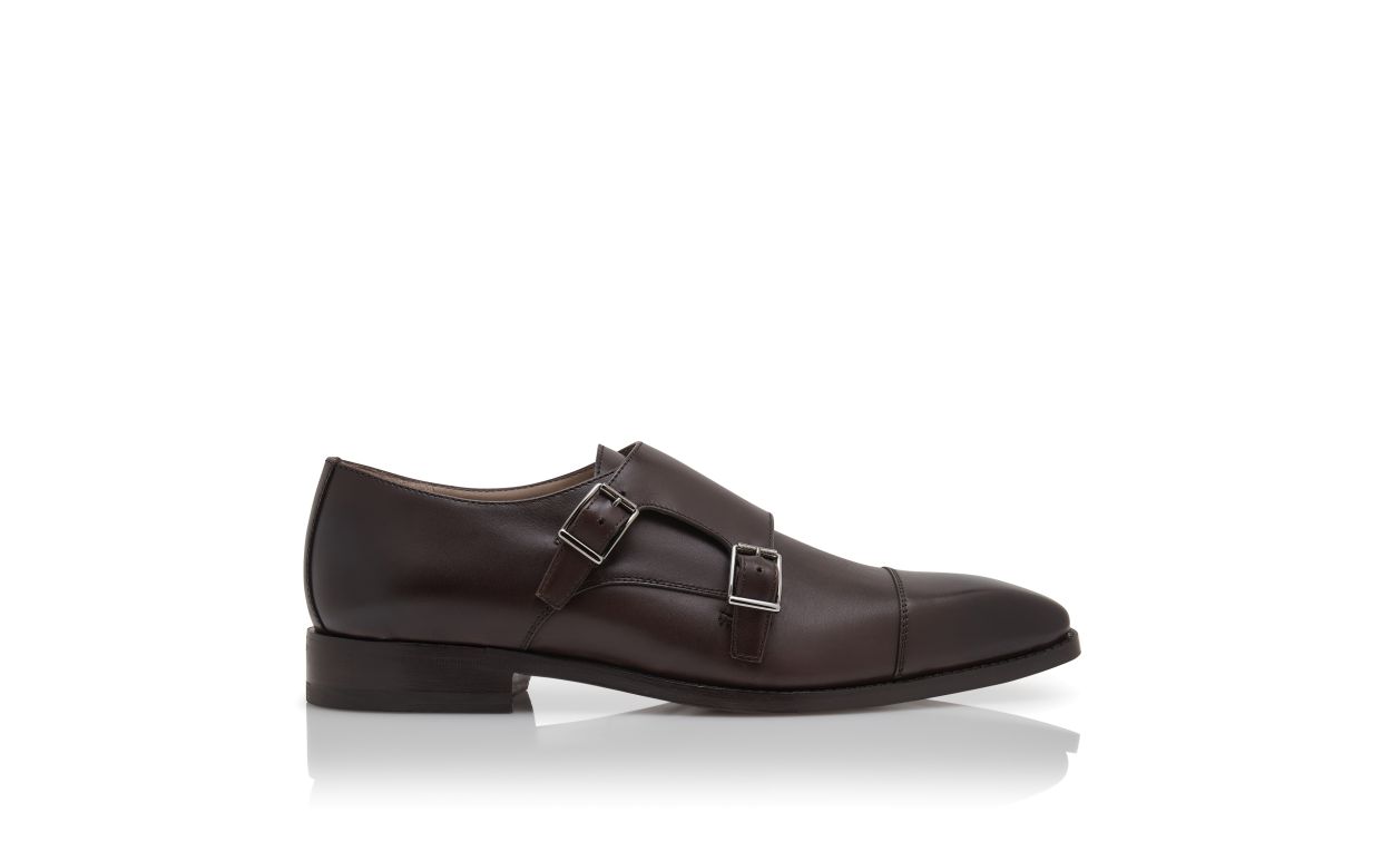 Dunkelbraune Kalbsleder-Mönchsschnürschuhe