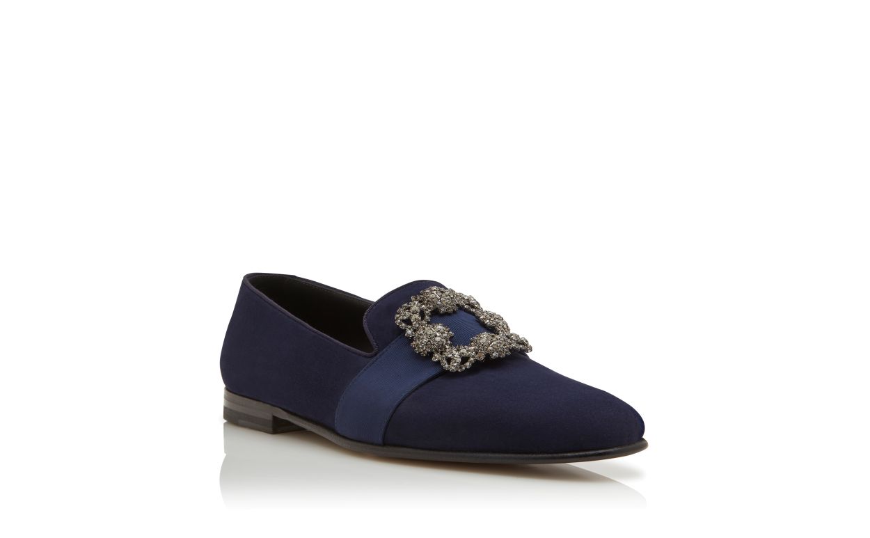 Marineblau aus Wildleder mit Juwelen-Schnalle