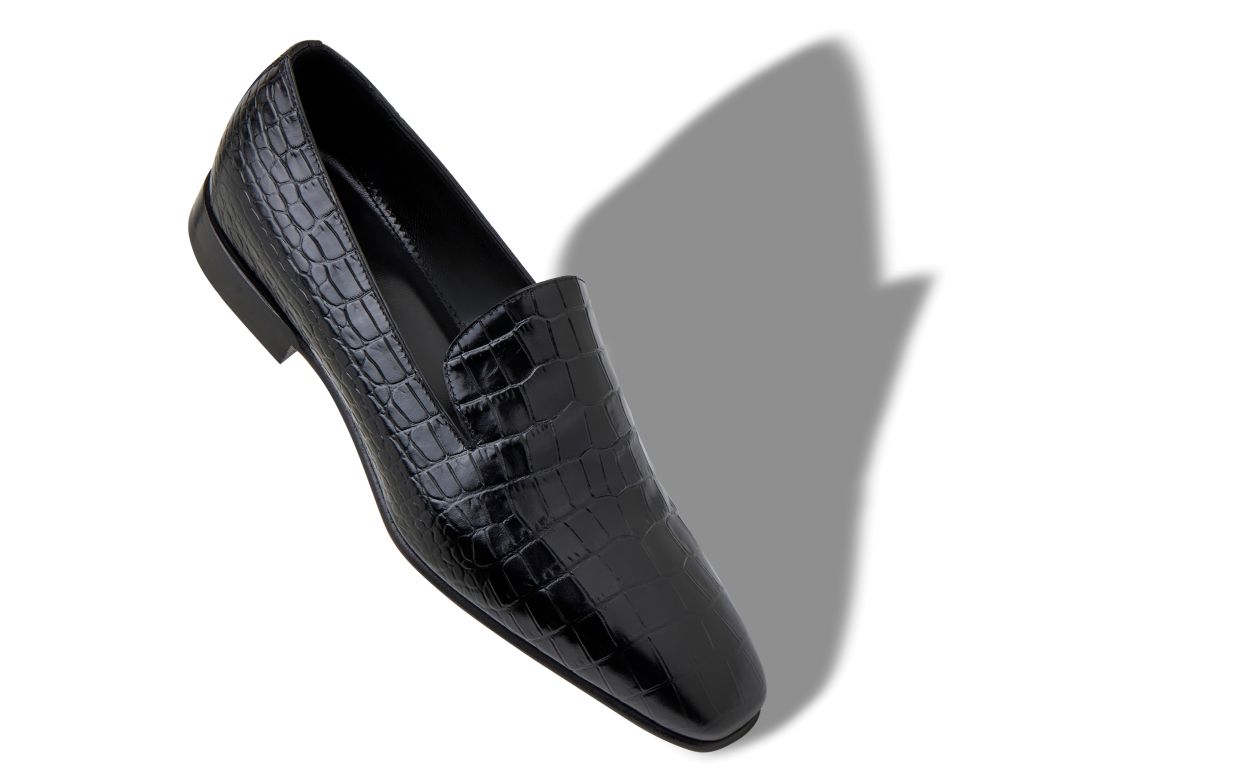 Schwarze Kalbsleder-Laufschuhe