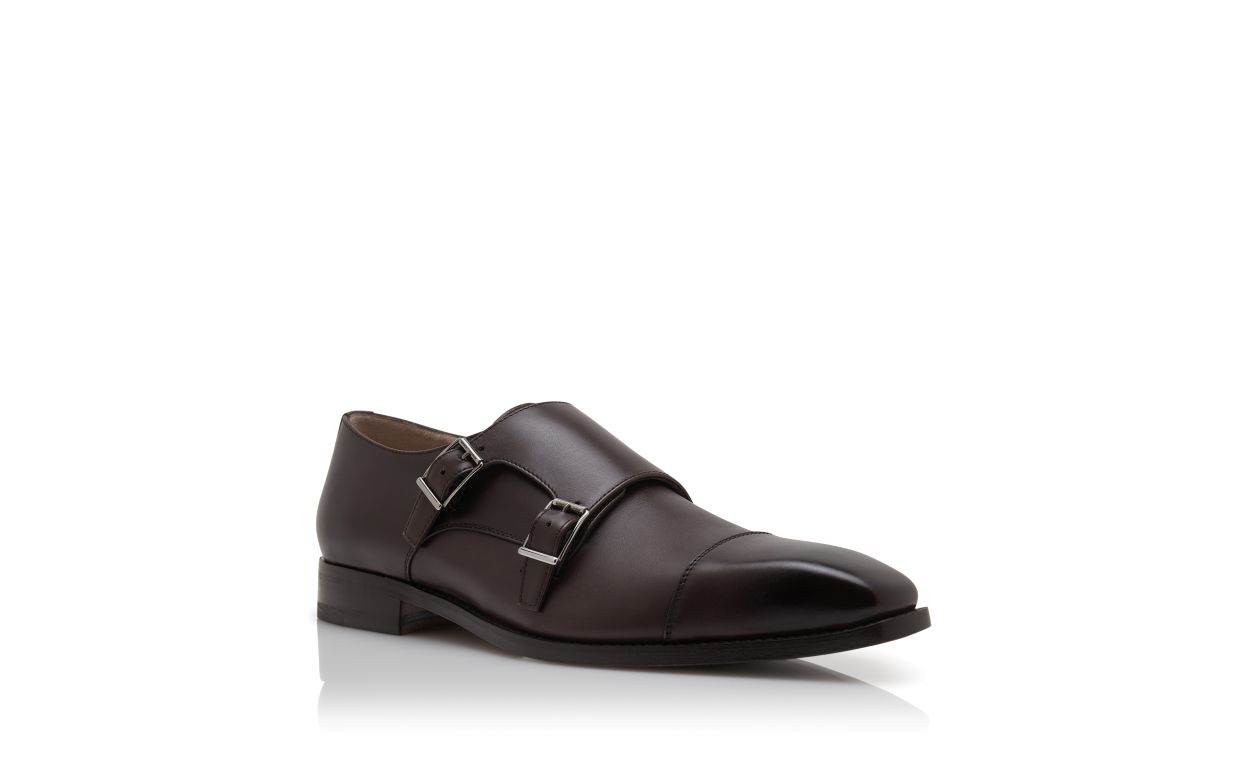 Dunkelbraune Kalbsleder-Mönchsschnürschuhe