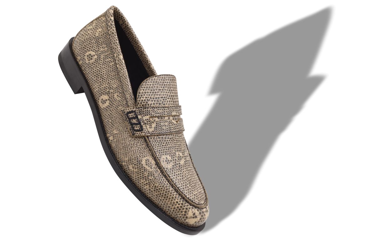 Lizard-Print-Kalbleder-Penny-Loafer
